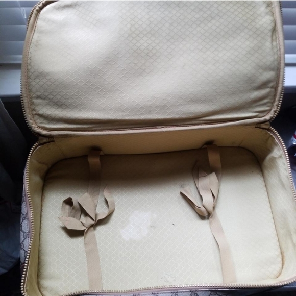 Authentic Vintage Gucci GG Monogram Supreme Sherry Web Suitcase Luggage Travel - Picture 9 of 10